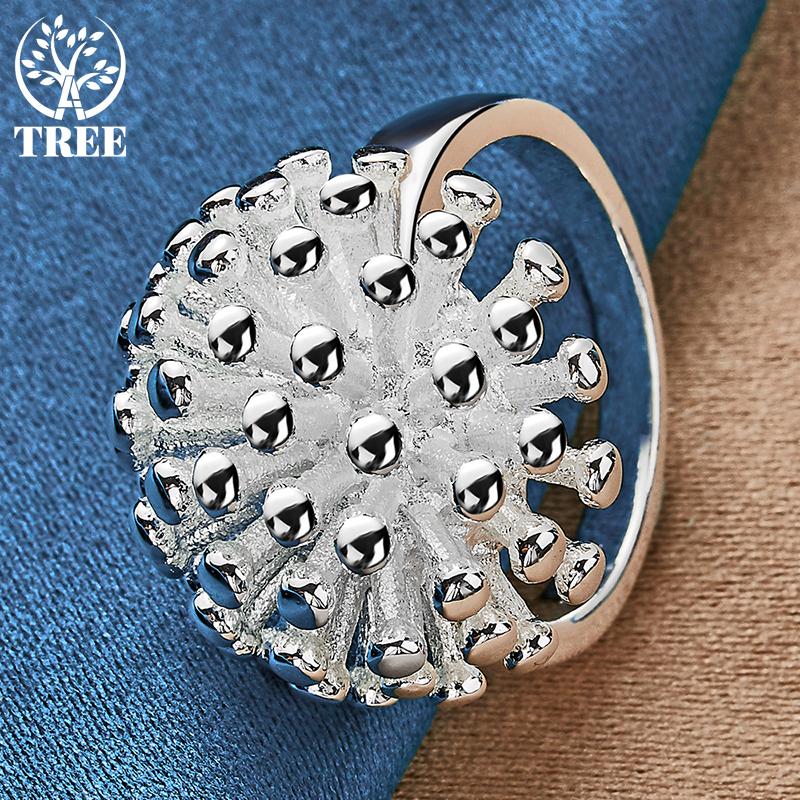 Ювелирные изделия в виде кольца из стерлингового серебра 925 пробы с фейерверком и кораллом