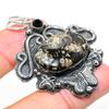 Turritella Fossil,Spinel 925 Sterling Silver Jewelry Pendant 2.25" b4U10