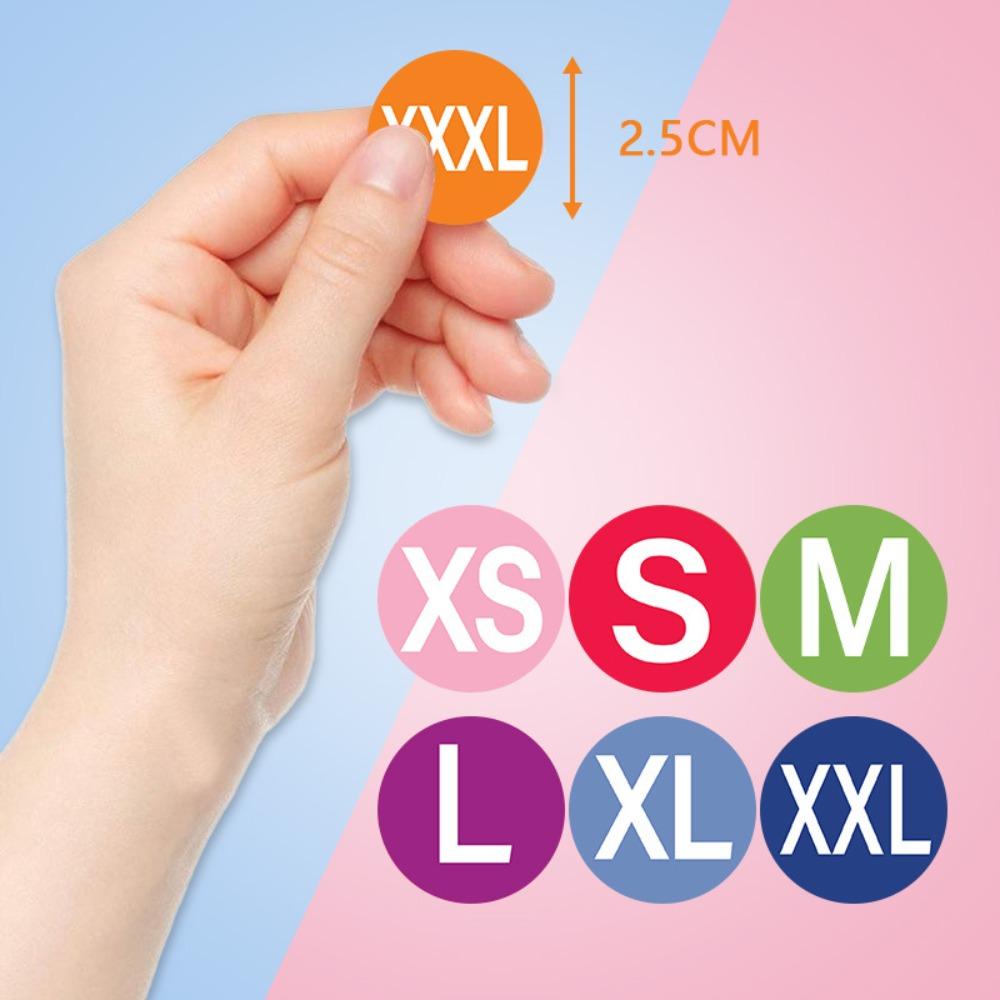 Self-Adhesive Clothing Size Sticker Round XS/S/M/L/XL/2XL/3XL Adhesive Labels Clothing Label Universal Size Sealing Sticker
