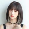 HAIRCUBE Wig Bob Short Full Wig Inner Color Black Hair Boff Full Wig Black Medical Straight Wig Cosplay Natural Crossdressing (Inner Gray)