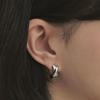 Subni Silver (W) Twist Chunky One-Touch Earrings Hl6E49646W9Xxx