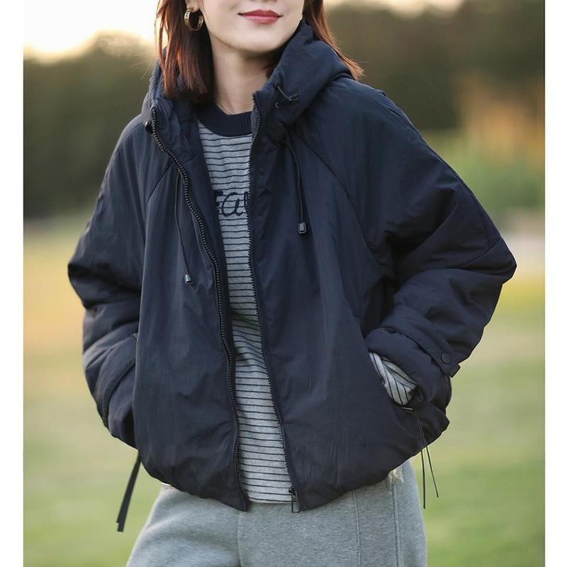 Новая свободная и стильная хлопковая одежда с капюшоном для женщин, зимняя, 2 новых, 100% шерсть, хлопковая стеганая одежда для женщин