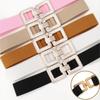 Rhinestone Buckle Stretch Waistband Wide Waist Belts Exquisite Waist Strap Women
