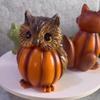 Vivid Animal Head Sculpture Resin Miniature Figurine Ornament Halloween Pumpkin Owl Statue  Desktop