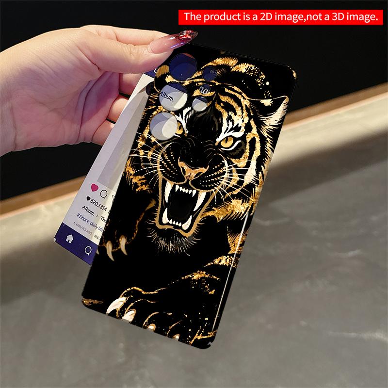 2DFlat Samsung phone case Golden Tiger Roar Phone Case Applicable to Galaxy S22 S23 S24 S25ULTRA S26 A12 A13 A14 A15 A16