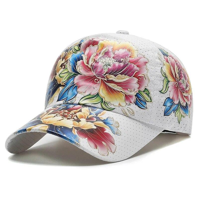 Summer Quick Dry Baseball Cap Men's And Women's Flower Sun Hats Printed Chinese Style Floral Sun Hats Outdoor Hats