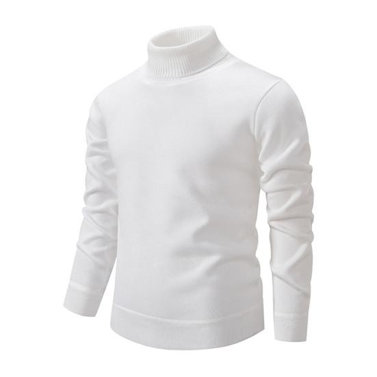 Men Turtleneck Sweater Slim Fit Knit High Neck Pullover Warm Winter Solid Color Rollneck Sweater for Daily Wear Work School Street