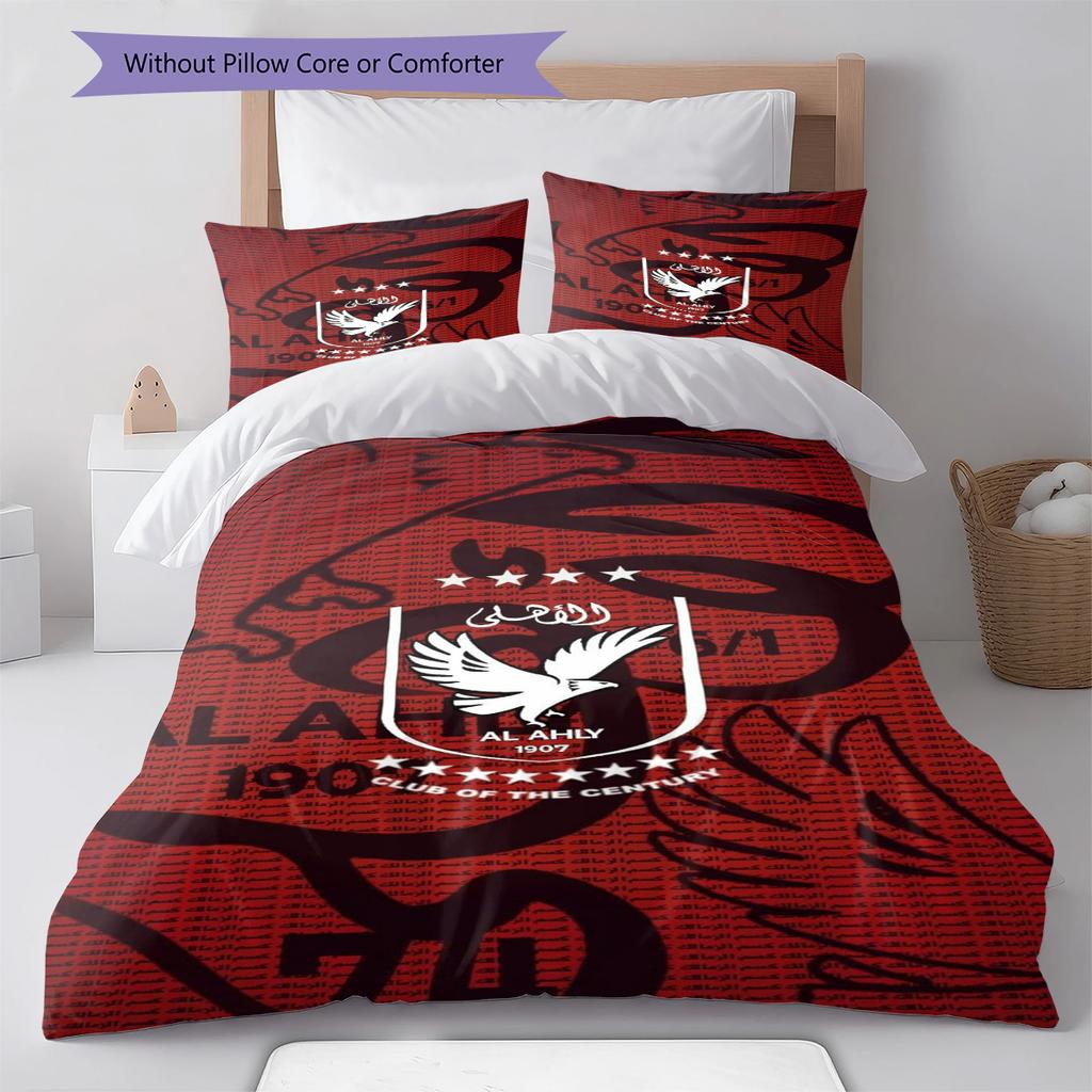 Al Ahly Pattern Bedding Set Quilt Cover Pillowcase Home Decor Gift (1 * duvet cover + 2 * pillowcase, without core)