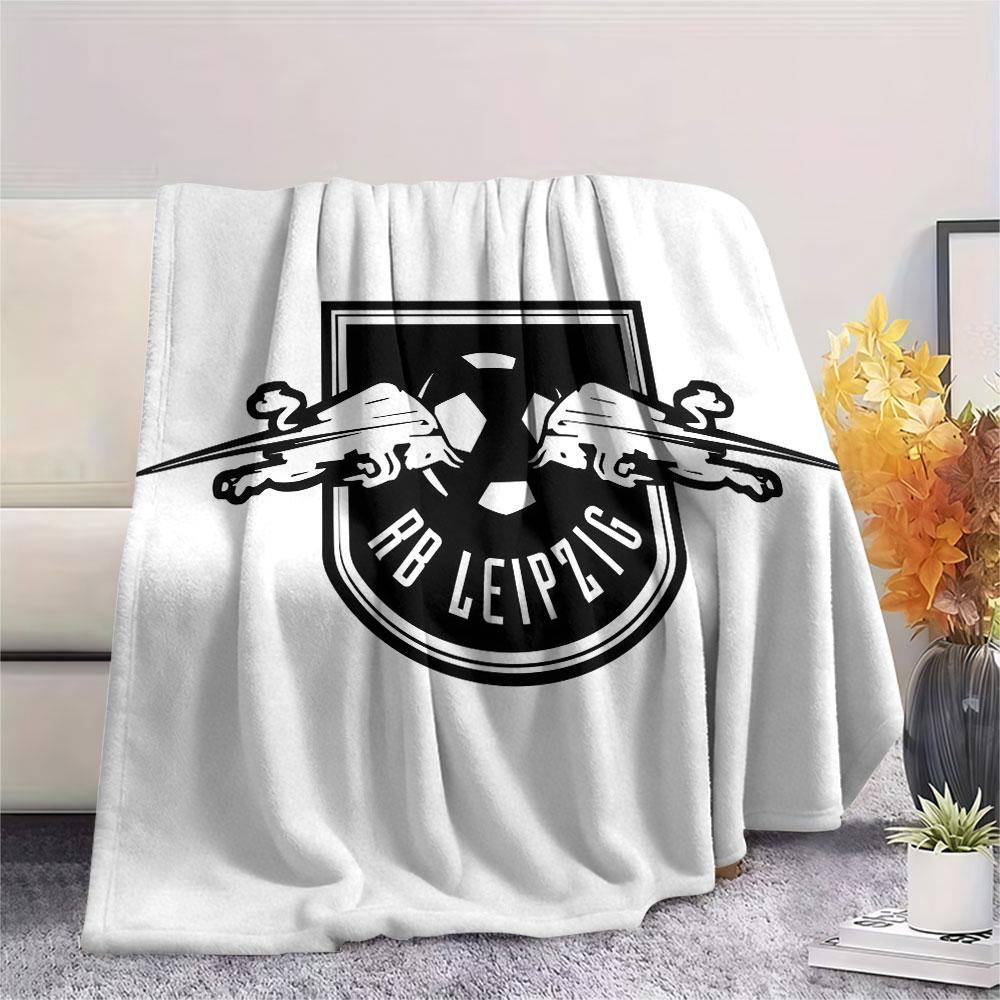 RB leipzig logo Printed Flannel Blanket, soft throw for bedroom sofa, washable,soccer fan merchandise, great gift.