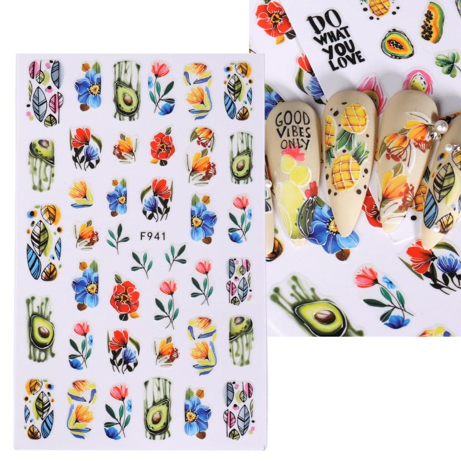 Nail Sticker 3D Liner Dark Butterfly Skull Flower Transfer Beautiful Decals Decoration Nail Art Accessories DIY Design