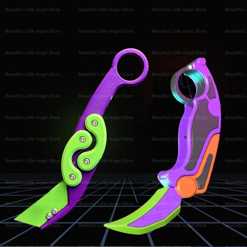 Новый 3D печатный гравитационный коготь-нож, игрушка для снятия стресса, бабочка, Непоседа, захват для рук, сенсорная игрушка, складной нож-коготь, редис для подарка