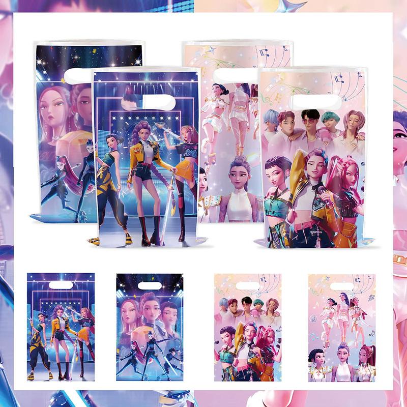 EE   10 шт. Kpop Охотники на демонов Конфетный бумажный пакет Подарочный пакет Пакет для добычи Мультяшная сумочка Пакеты для сладостей для детского дня рождения