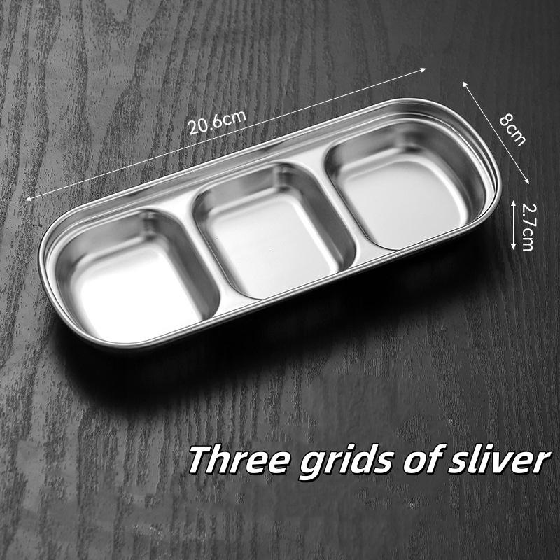 Блюдо для приправ в корейском стиле, золотисто-серебряного цвета, нержавеющая сталь, блюдо для соуса для барбекю, тарелка, столовая посуда, барбекю, ресторан, кухонный инструмент