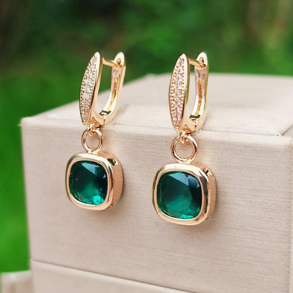 1 пара модных 5-цветных квадратных висячих сережек для женщин с кубическим цирконием, украшения на каждый день, аксессуары для вечеринок