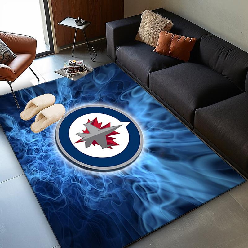 Jets Hockey Team Area Rug Suitable for Indoor And Outdoor,Carpets for Kitchens, Homes, Offices, Living Rooms,Home Decor,Christmas Gift