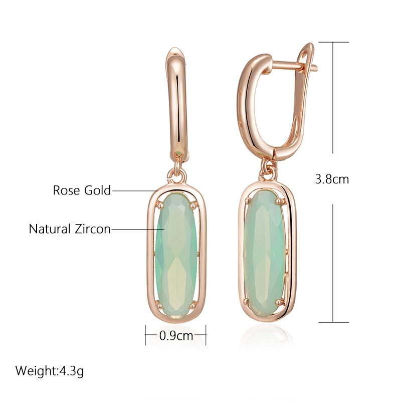 Kinel элегантные зеленые длинные серьги с натуральным цирконом для женщин, роскошные ювелирные изделия для вечеринки и свадьбы