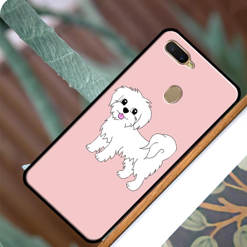 Чехол с мальтийской собакой для OPPO A83 A91 A93 A1K A15 A3S A54 A74 A94 A5 A9 A31 A53 A52 A72 A53S, задняя крышка