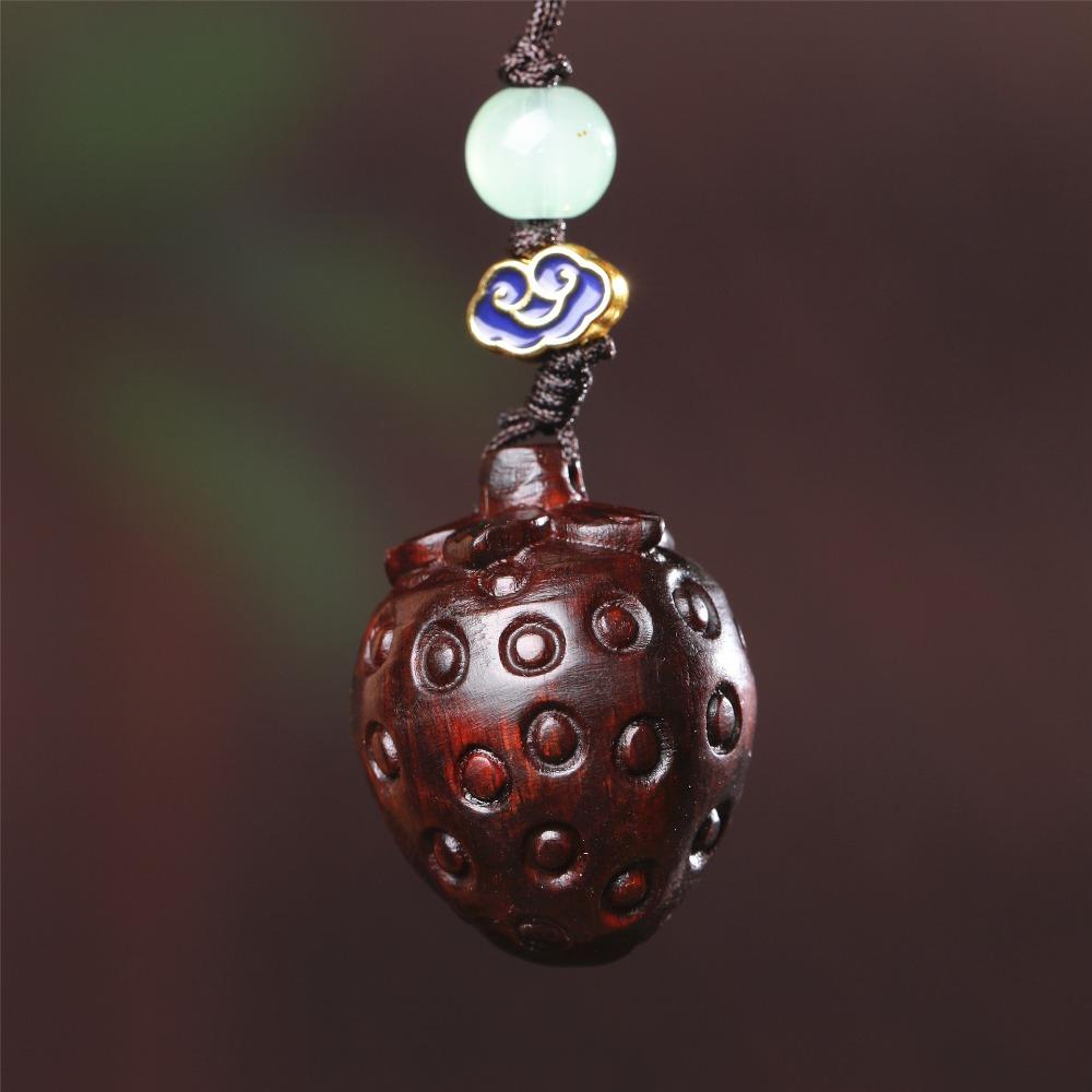 Китайский стиль сандалового дерева брелок кулон брелок ремешок милый мобильный телефон кольцо для женщин