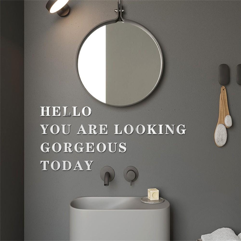 Зеркальная наклейка на стену, серебро 10смx8смx1см 26 букв