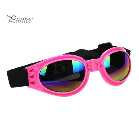 Dog Polarized Sunglasses Small Breed UV Protection Windproof Sun Glasses Pet Goggles Adjustable Folding Eye Wear with Elastic Band for Outdoor