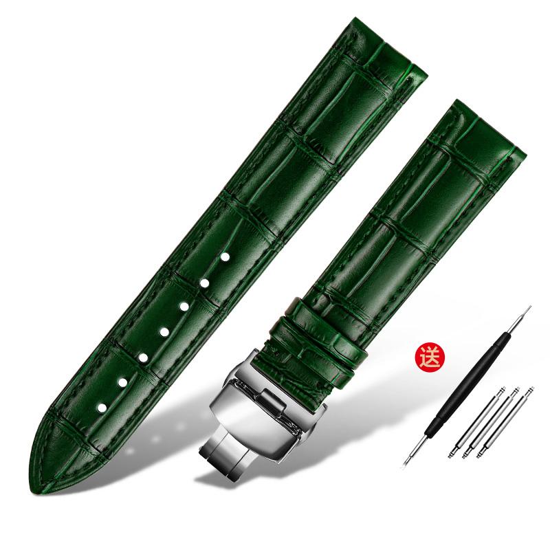 Браслет из натуральной кожи 16 мм, 18 мм, 20 мм, 22 мм, ремешок для часов ro-lex tissot, бамбуковый синий зеленый ремешок для наручных часов