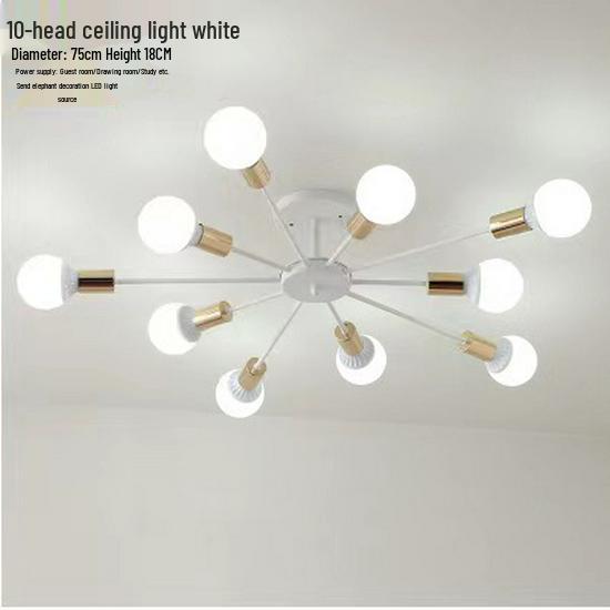 Черно-белая скандинавская минималистичная люстра-ветвь, светодиодный потолочный светильник для столовой, гостиной, спальни и гостиничных номеров