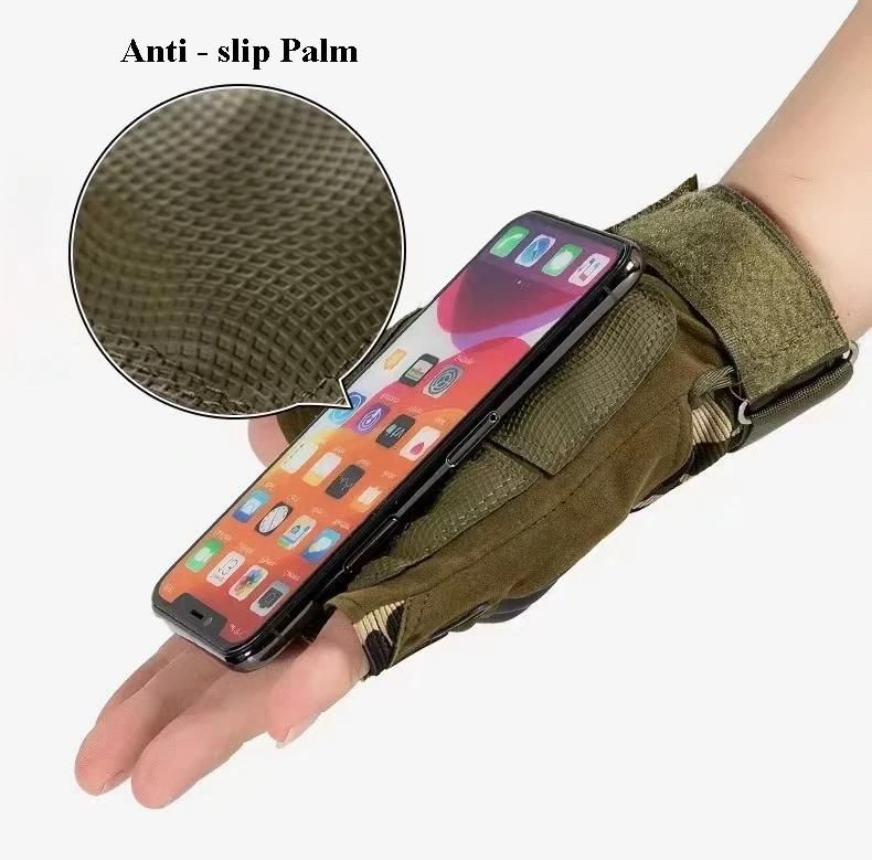 Тактические перчатки без пальцев Мужские уличные велосипедные спортивные противоскользящие износостойкие альпинистские для фитнес-тренировок варгейм