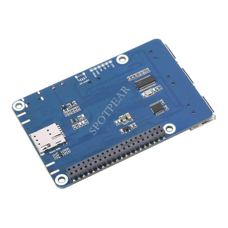 Raspberry Pi LTE-4G Cat-1 SIM7670G GNSS/USB HUB Expansion Board with 3 USB 2.0 Ports