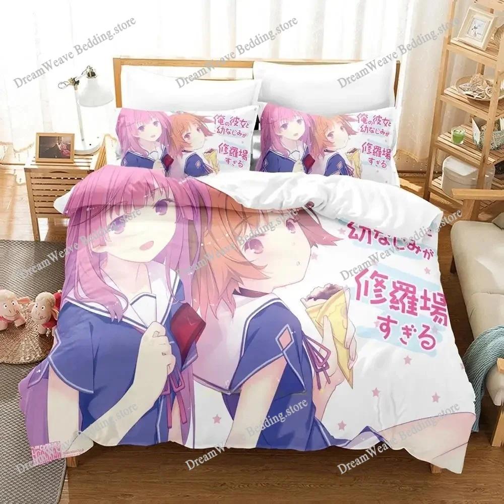 Модный 3D-принт Кавайные Девочки OreShura Комплект постельного белья Мультфильм Аниме Взрослый Ребенок Спальня Пододеяльник Комплекты Домашний текстиль Роскошный Подарок741