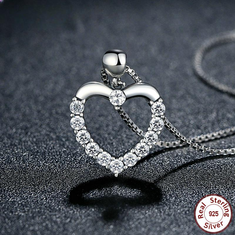 S925 Sterling Silver Heart Pendant Necklace High Quality Fashion Necklace for Women Valentine's Day Gift Fine Jewelry