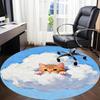1PC Cloud Cat Office Round Area Rug,  Mat Suitable ForOffice, Under Office Chairs Bedroom Living Room Home Decor, Room Deco