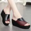 Mid-heel Women's Shoes Wedge Heel Thick-soled Anti-slip Flip-flops