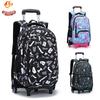ZIRANYU Kids Stair-Climbing Rolling School Backpack