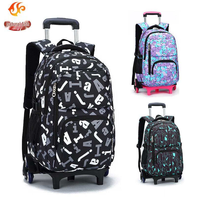 ZIRANYU Kids Stair-Climbing Rolling School Backpack