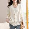 Spring and Autumn New V-Neck Gentle Wind Knitted Cardigan Twist Fashion Sweet Loose Sweater Women's Jacket Women's