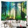 Natural Forest Trees Tapestry Fantasy Star Pendant Room Decoration Landscape Tapestry Bedroom Living Room Decoration