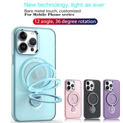 Магнитный металлический чехол-подставка для iPhone 15 14 Plus 13 12 11 Pro Max с держателем-кольцом, противоударный чехол Magsafe Wireless Charge
