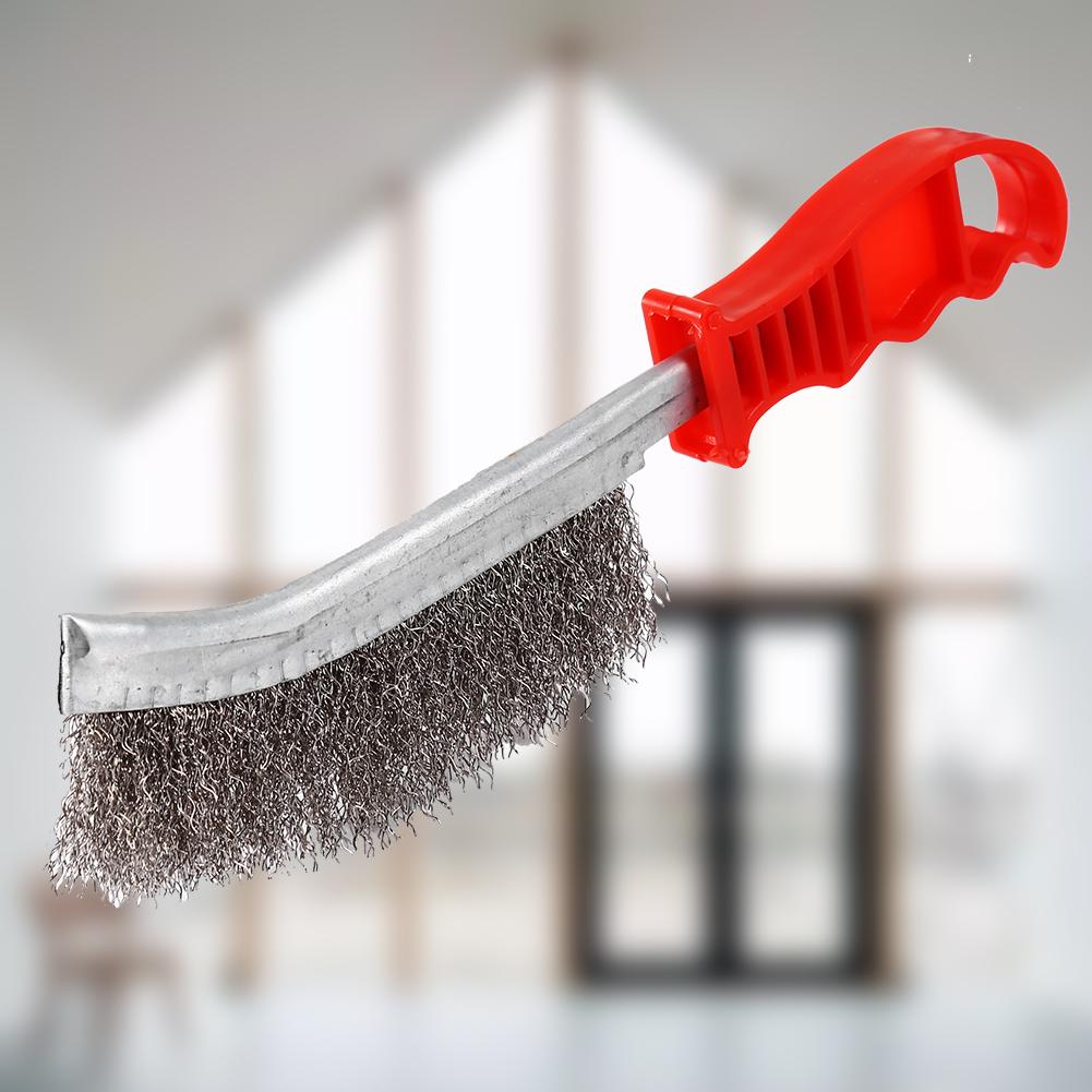 Прочная проволочная ручная щетка с щетиной из нержавеющей стали для удаления ржавчины и краски, новая