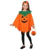 Halloween Party Adult Kids Pumpkin Costume Cape Cape Pumpkin Wave Shawl Pumpkin Hat Headband Set
