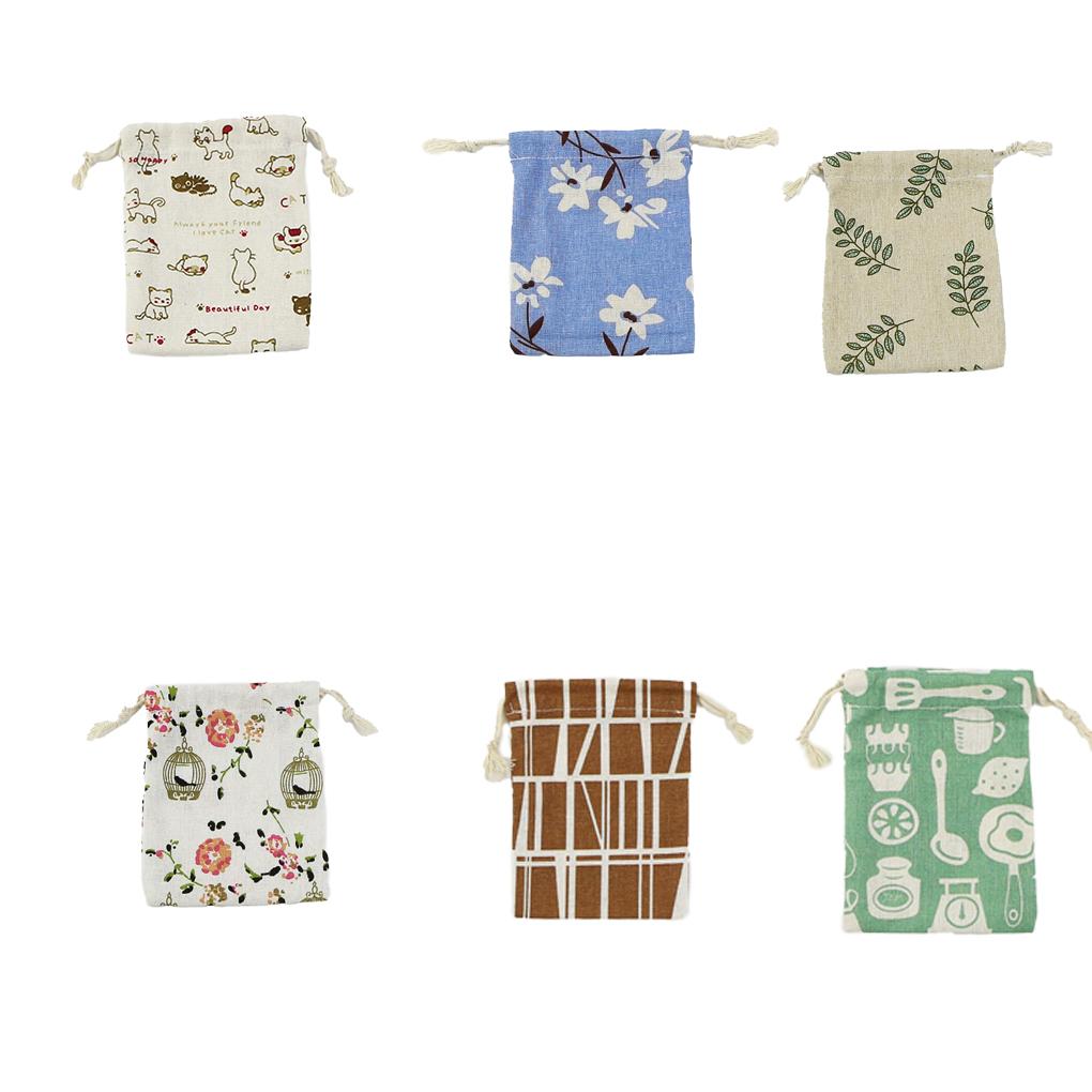 Сумка на шнурке, многоразовая, из хлопка и льна, для конфет, закусок, держатель для украшений, настольный органайзер для печенья, защитник для подарков