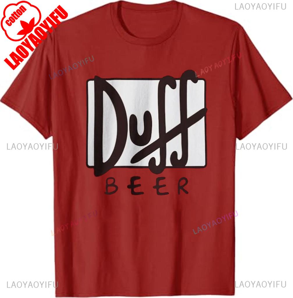 Унисекс футболка Duff Beer Подарок для фаната Бар Мо Выпивка Гомер Симпсон Даффмен Одежда Смешная футболка по ТВ-шоу Винтажный мультяшный мерч хлопок