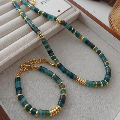 Высококлассное женское ожерелье на ключицу в китайском стиле из лазурита - Ретро Гочао чокер из натурального камня