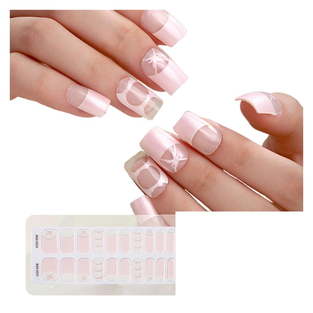 Semi-Cured Gel Nail Strips Fashionable Nails Stickers for Women and Girls Easy To Apply No Professional Skills Required