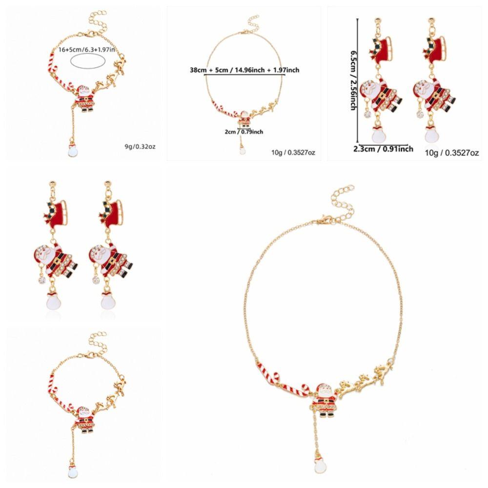Adjustable Chain Christmas Jewelry Enamel Pendant Pendant Necklace Festive Party