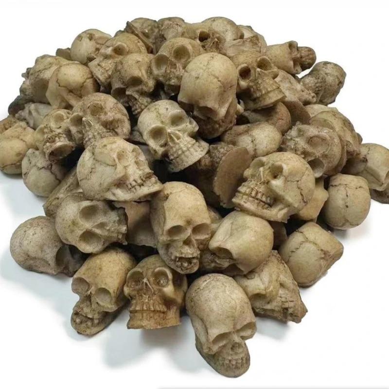 20 шт. Хэллоуин Декоративная голова скелета Миниатюрные украшения Уличный Дом Сад Газон Уникальный цветочный горшок Декоративная статуя черепа