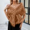 Женская зимняя мода Искусственный мех Шарф Шаль Пальто