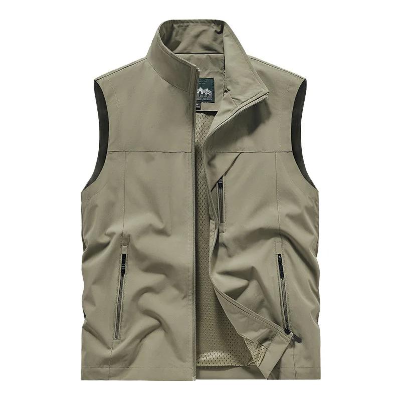 Мужские ветрозащитные жилеты большого размера Softshell, летний жилет, дышащий спортивный жилет на молнии