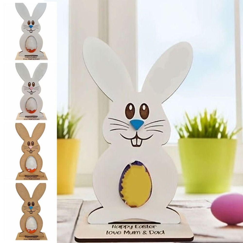 Creative Wooden Egg Stand Simulated Bunny Egg Rack Gift Chocolate Egg Rack Decoration Supplies