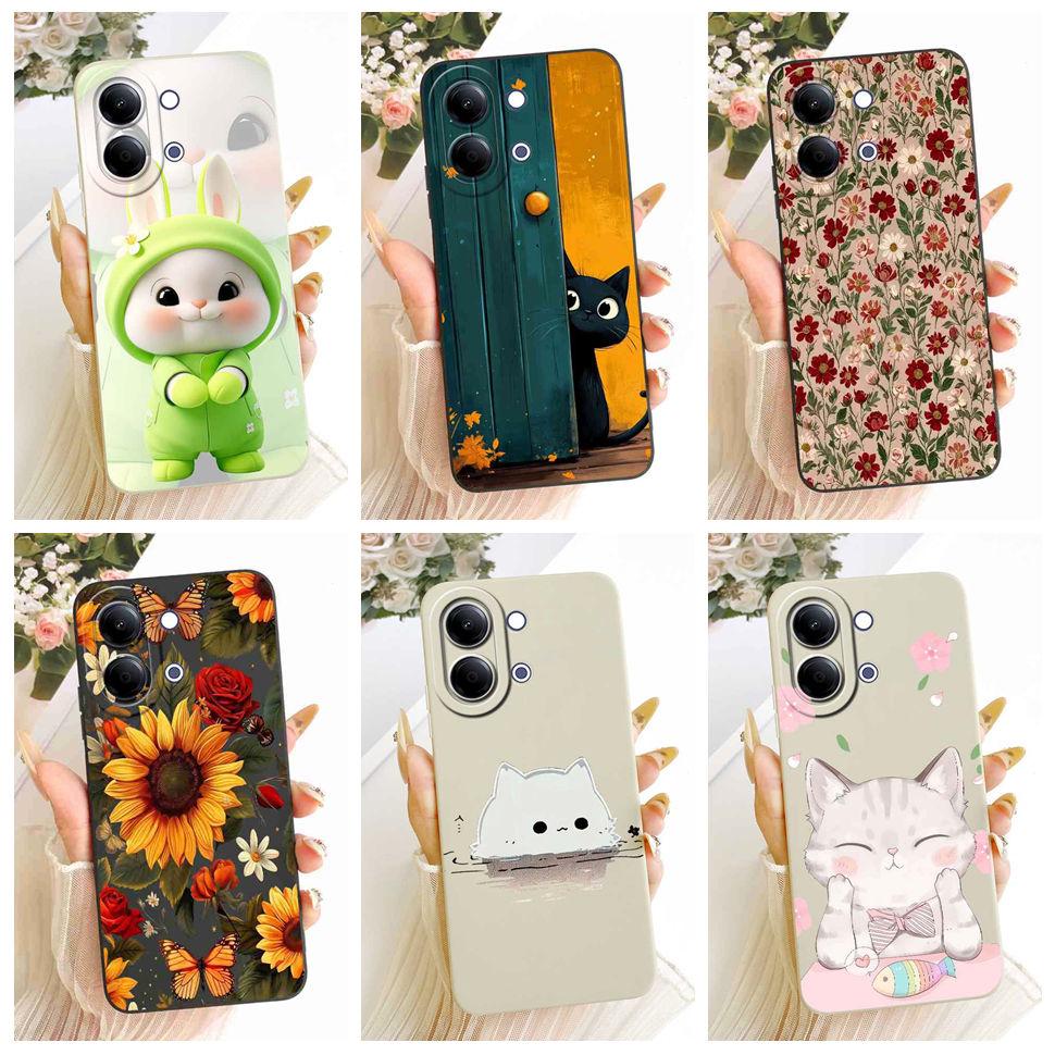 For vivo Y05 4G Case Fashion Colorful Flower Cartoon Silicone Back Cover For Vivo Y11D VIVO Y05 4G Bumper Phone Cases Fundas