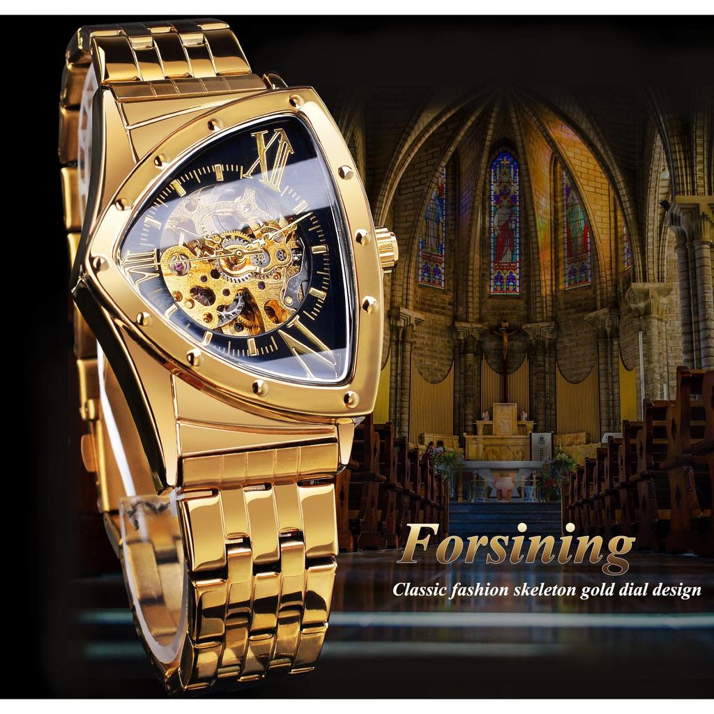 Forsining New Men's Fashion Casual Hollow Watch Automatic Mechanical Watch GMT1199-2-A